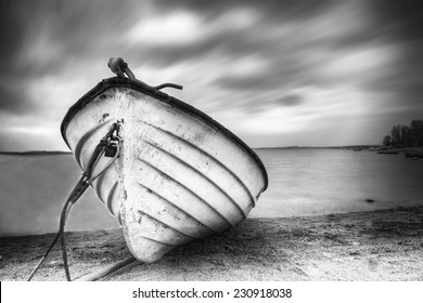 Boat on the lake shore