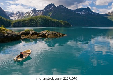 Boat On Norwegian Fjord