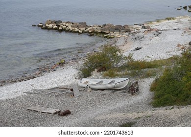 Boat On Rocky Beach On Gotland