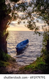 Boat On The Shore Of Lake Plescheevo.