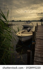 A Boat On A Small Landing Pier In The South Of Denmark, Grasten