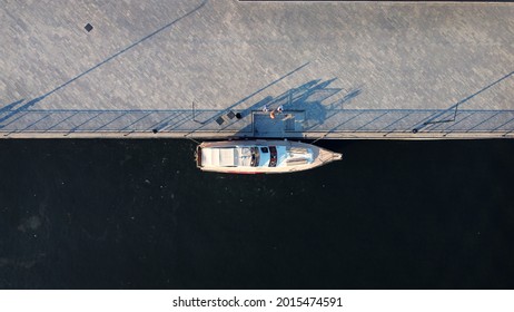 
boat at the pier on the dock