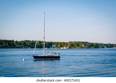 Boat in the Piscataqua River, in Portsmouth, New Hampshire.