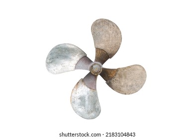 Boat propeller isolated on white with clipping path. 
