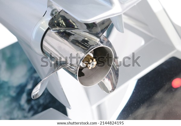 Boat propeller made of\
aluminum Located at the stern of the boat connected to the boat\
engine.