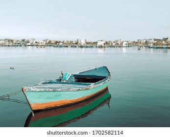 A boat in Rasheed city in Egypt.