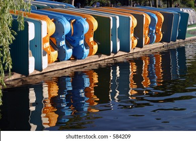 Boat Reflections On Green Lake In Seattle