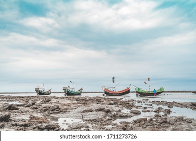 Boat Resting On A Beach On St. Martins Island, Bangladesh