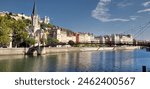 Boat ride on the Rhône River, where you can see the city of Lyon in France