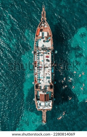 Similar – Aerial Drone View Of Old Shipwreck Ghost Ship Vessel