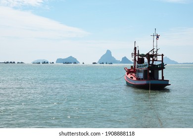 boat in the sea at Prachuap Khiri Khan Province, Thailand