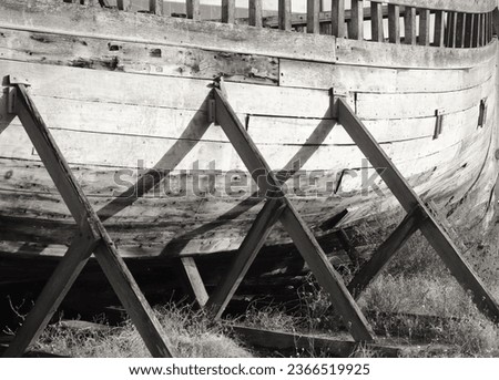Boat from the second world war on a wooden quand in dunkirk dunkerque  war hero Saint Denise Louise operation dynamo