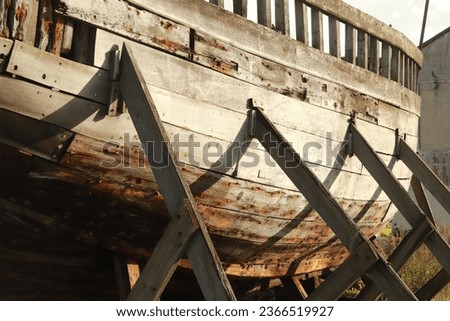 Boat from the second world war on a wooden quand in dunkirk dunkerque  war hero Saint Denise Louise operation dynamo