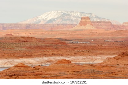 A Boat Storage Lot Is Tucked Away In The Red Rock Landscape Of Lake Powell