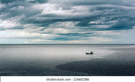 Boat In A Stormy Sea