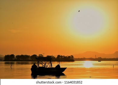 boat in sunset 