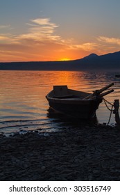 Boat at sunset