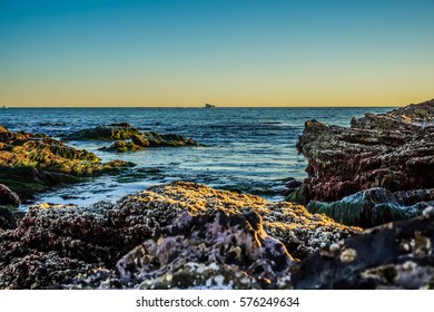 Boat In Sunset At Crystal Cove