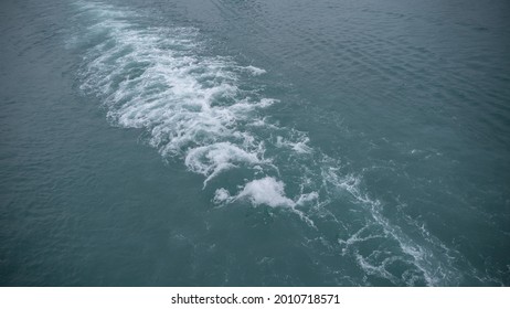 A Boat Trace On Water Surface