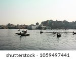 Boat traffic on the Buriganga river in Sadarghat River Port in Dhaka, Capital of Bangladesh. 