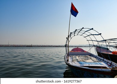 A Boat For Transportation On River Ganga At Allahabad, Uttar Pradesh. 
Allahabad Has Earned Back Its Original Name Prayagraj.