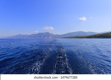 Boat Wake. Water Wake From Boat