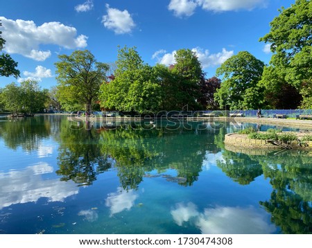 Boating lake, on a sunny day in 