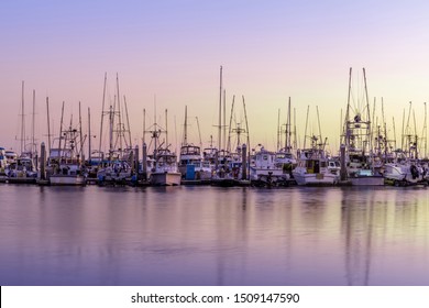 Boats Berthed at Pillar Point Harbor. Half Moon Bay, San Mateo County, California, USA.