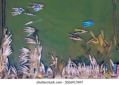 Boats At Chuon Lake, Tam Giang Lagoon, Thua Thien Hue Province, Vietnam