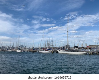 Boats Docked In Williamstown Beach