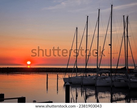 Similar – Sonnenuntergang im Hafen von Schlüttsiel