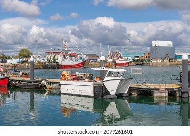 Boats In Howth Harbor In Dublin County, Ireland