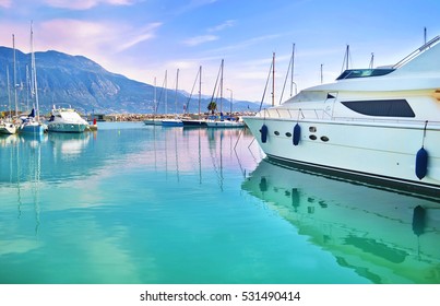 Boats At Kalamata Port Peloponnese Greece