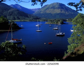 Boats In Loch Leven Scotland