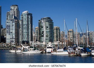 Boats At A Marina, Vancouver, Lower Mainland, British Columbia, Canada