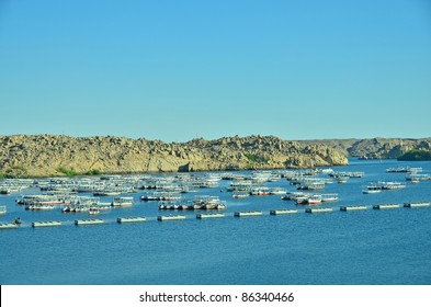 Boats On Lake Nasser, Egypt