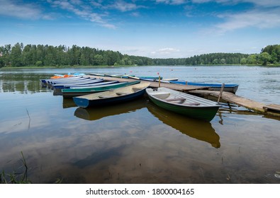 Boats on the summer river