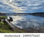 boats on the water in Paulsbo, WA in Liberty Bay, an inlet of Puget Sound