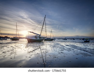 Boats In Poole Harbour At Sandbanks In Dorset