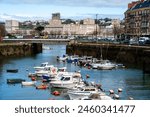 Boats in the port of Le Havre, Normandy, France