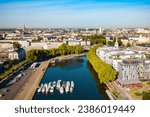 Boats and yachts on the Erdre river dock in Nantes city, France