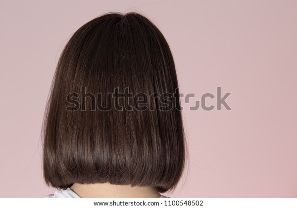 Bob Hairstyle View Back On Pink Stock Photo Edit Now 1100548502