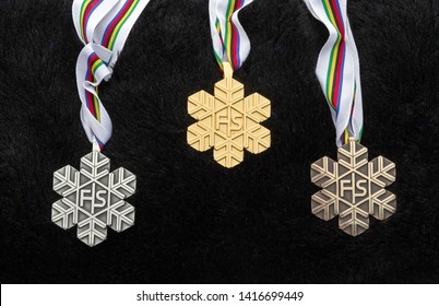 BOBROVEC, SLOVAKIA - MAY 31: The FIS Silver, Gold And Bronze Medal Of Petra Vlhova On May 31, 2019 In Bobrovec