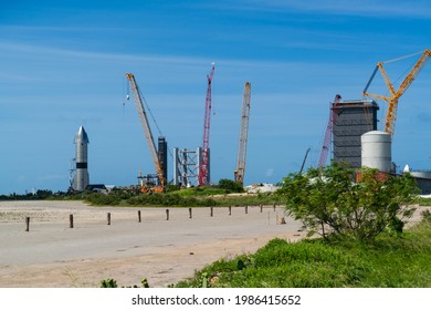 Boca Chica , Texas , USA - June 3rd 2021: SpaceX Spaceship SN15 At Starbase Space Facility In Boca Chica Texas USA 