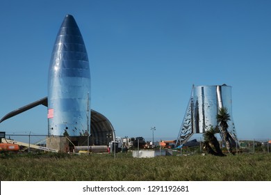  Boca Chica Village, Texas / United States - January 20, 2019: A View Of SpaceX Prototype Starship 