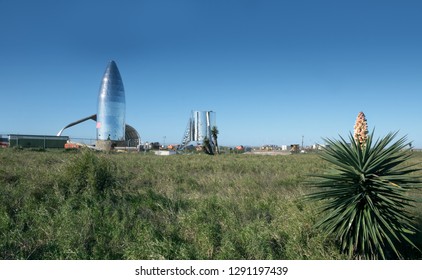  Boca Chica Village, Texas / United States - January 20, 2019: A View Of SpaceX Prototype Starship 