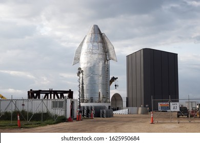 Boca Chica Village, Texas / United States - January 18, 2020: A View SpaceX’s Starship Prototype Mk1. Top Part