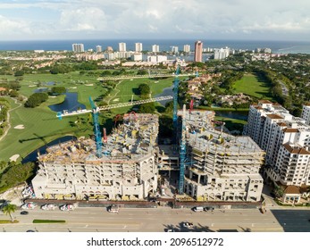 Boca Raton, FL, USA - December 15, 2021: Mandarin Oriental Hotel Under Construction Boca Raton Florida