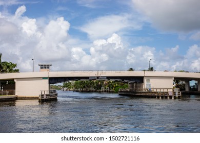 BOCA RATON, FL USA - The Palmetto Park Bridge Over The Intracoastal Waterway As Seen On September 12, 2019