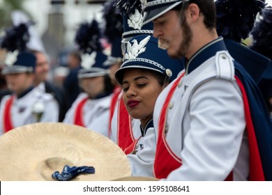 Boca Raton, Florida/USA - December 21, 2019: Florida Atlantic Owls Vs SMU Mustangs. Cheribundi Boca Raton Bowl 2019. College Football Music Band.